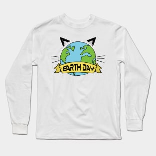 Cat Earth Day Long Sleeve T-Shirt